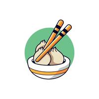 Dimsum Maskottchen Charakter Logo Design Illustration vektor