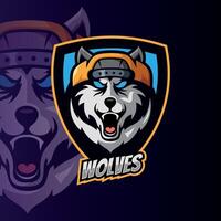Esport Logo cool und einzigartig Tier Wölfe vektor