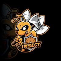 esports logotyp illustration Häftigt och unik djur- insekt vektor