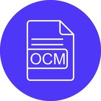 ocm fil formatera linje mång cirkel ikon vektor
