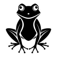 Frosch schwarz Farbe Silhouette Illustration Weiß Hintergrund vektor