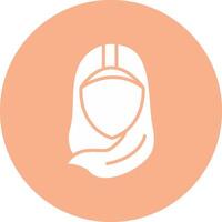 hijab glyf mång cirkel ikon vektor