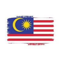 Malaysia-Flaggenvektor mit Aquarellpinselart vektor