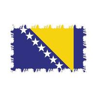 Bosnien-Flaggenvektor mit Aquarellpinselart vektor