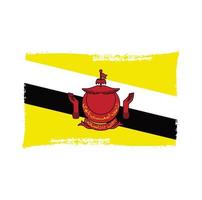 brunei flagga vektor med akvarell borste stil