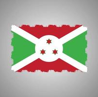 burundi flagga vektor med akvarell borste stil