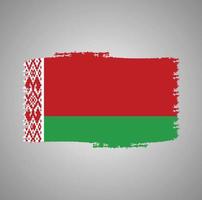 Vitryssland flagga vektor med akvarell borste stil