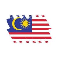 malaysia flagga vektor med akvarell borste stil