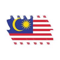 Malaysia-Flaggenvektor mit Aquarellpinselart vektor