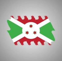 burundi flagga vektor med akvarell borste stil