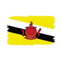 brunei flagga vektor med akvarell borste stil