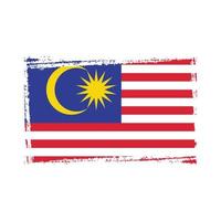 Malaysia-Flaggenvektor mit Aquarellpinselart vektor