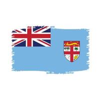 Fidschi-Flaggenvektor mit Aquarellpinselart vektor
