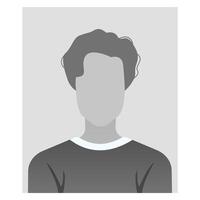 Platshållare avatar. manlig person standard man avatar bild. grå profil. anonym ansikte bild. illustration isolerat på vit. vektor