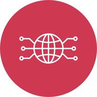 global nätverk linje mång cirkel ikon vektor