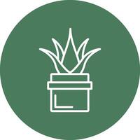 Aloe vera Linie multi Kreis Symbol vektor