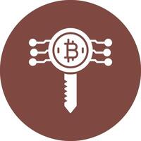 Bitcoin Schlüssel Glyphe multi Kreis Symbol vektor