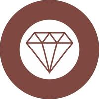 diamant glyf mång cirkel ikon vektor