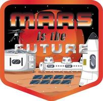 Mars ist das zukünftige Logo-Logo-Design der Zukunft vektor