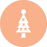 jul träd glyf mång cirkel ikon vektor