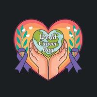 stödja World Cancer Day-rörelsen vektor