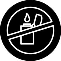 Nein Feuerzeug Glyphe Symbol Design vektor
