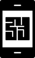 labyrint glyf ikon design vektor