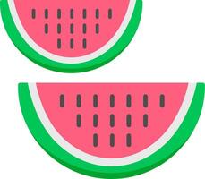 Wassermelone eben Symbol Design vektor