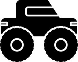 Monster- LKW Glyphe Symbol Design vektor