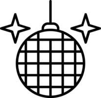 Disko Ball Linie Symbol Design vektor