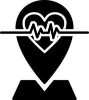 Defibrillator Ort Glyphe Symbol Design vektor