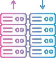 Daten Center Linie Gradient Symbol Design vektor