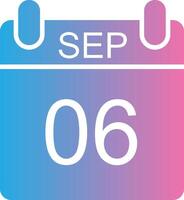 September Glyphe Gradient Symbol Design vektor