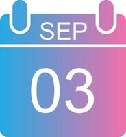 September Glyphe Gradient Symbol Design vektor