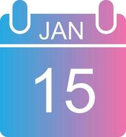 Januar Glyphe Gradient Symbol Design vektor