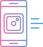 mobil app linje lutning ikon design vektor