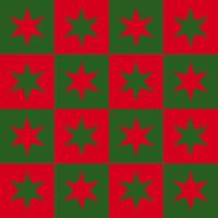 sömlös design av stjärnor i fyrkantig ram. jultema i rött och grönt, lämplig för omslagspapper, tapeter, tyg mm. vektor