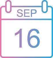 September Linie Gradient Symbol Design vektor