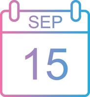 September Linie Gradient Symbol Design vektor