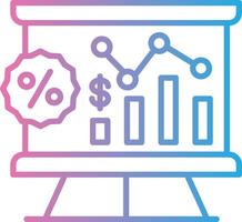 finanziell Präsentation Linie Gradient Symbol Design vektor