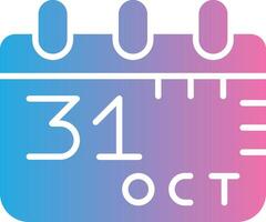 Oktober 31st Glyphe Gradient Symbol Design vektor