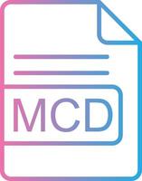 mcd fil formatera linje lutning ikon design vektor