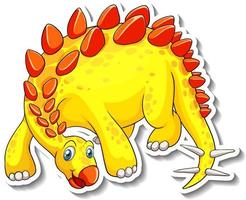Stegosaurus Dinosaurier Cartoon Charakter Sticker vektor