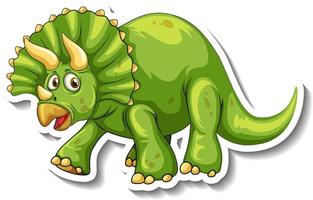 Triceratops Dinosaurier-Cartoon-Charakter-Aufkleber vektor