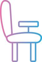 skrivbord stol linje lutning ikon design vektor