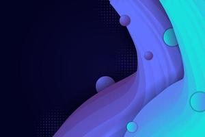 abstrakter Hintergrund dynamische 3D-Flüssigkeitsform blau und lila im Dunkeln vektor
