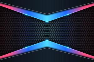 moderner Hintergrund futuristisches buntes Glühen Neon mit dunklem Hexagon-Effekt vektor