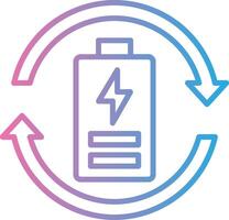 Öko Batterie Linie Gradient Symbol Design vektor