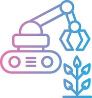 landwirtschaftlich Roboter Linie Gradient Symbol Design vektor