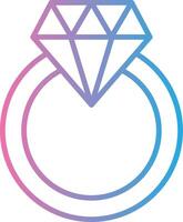 Diamant Ring Linie Gradient Symbol Design vektor